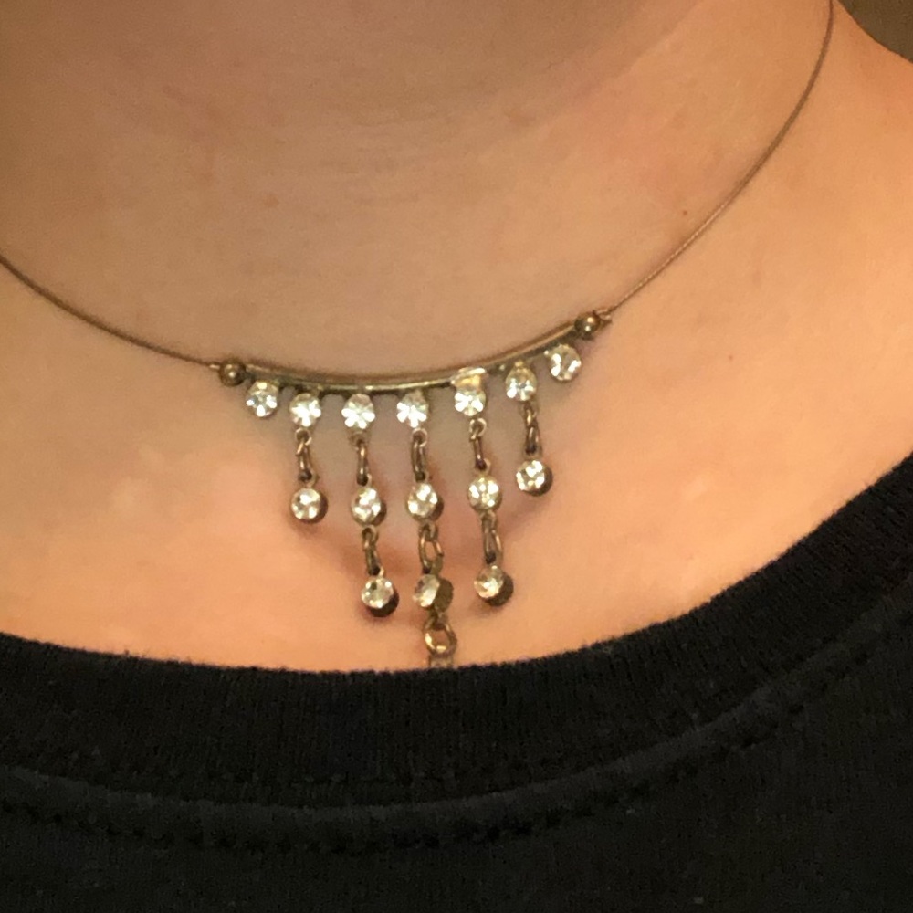 Icicle Rhinestone Choker Necklace